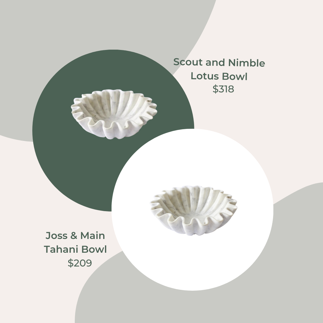 Designer VS Dupe - Scout and Nimble Lotus Bowl