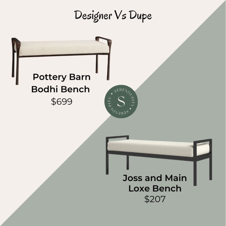 Designer VS Dupe – Pottery Barn Bodhi Bench
