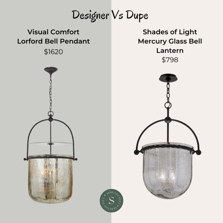 Designer VS Dupe – Visual Comfort Lorford Smoke Bell Pendant