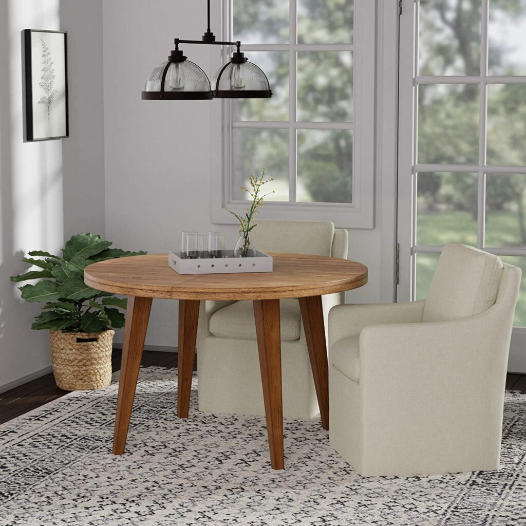 Stone and Beam Vivianne Upholstered Dining Chair with Casters