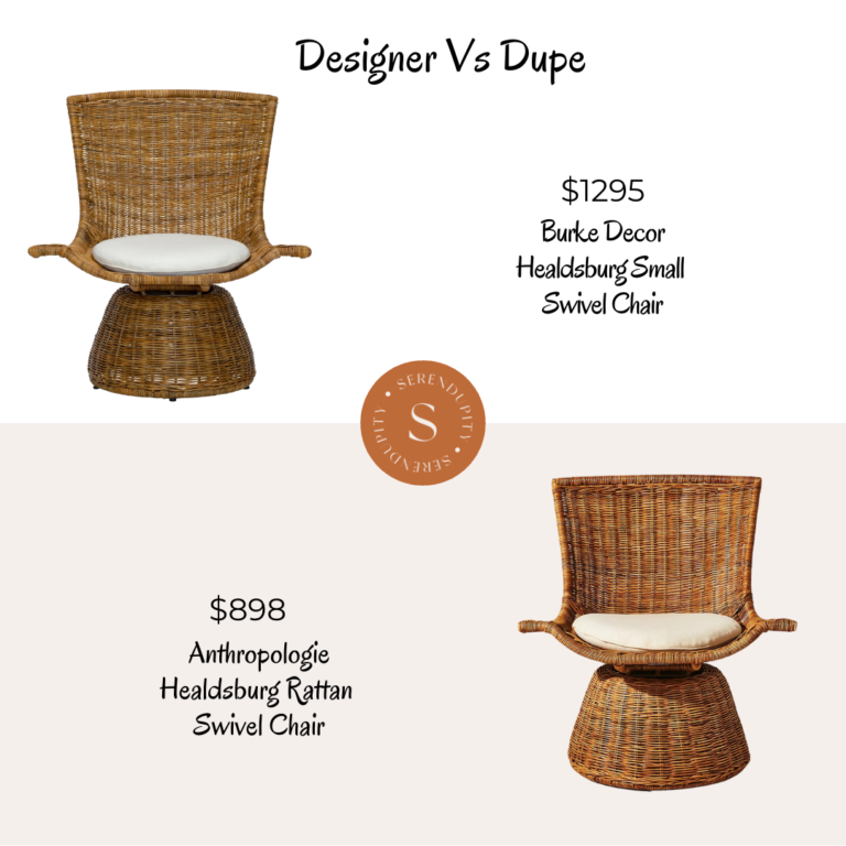 Designer VS Dupe – Burke Decor Healdsburg Small Swivel Chair
