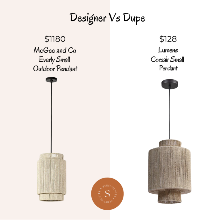 Designer VS Dupe – McGee and Co Everly Small Outdoor Pendant