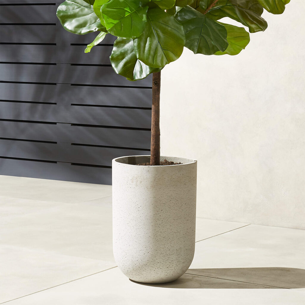 CB2 Seminyak Grey Concrete Planter